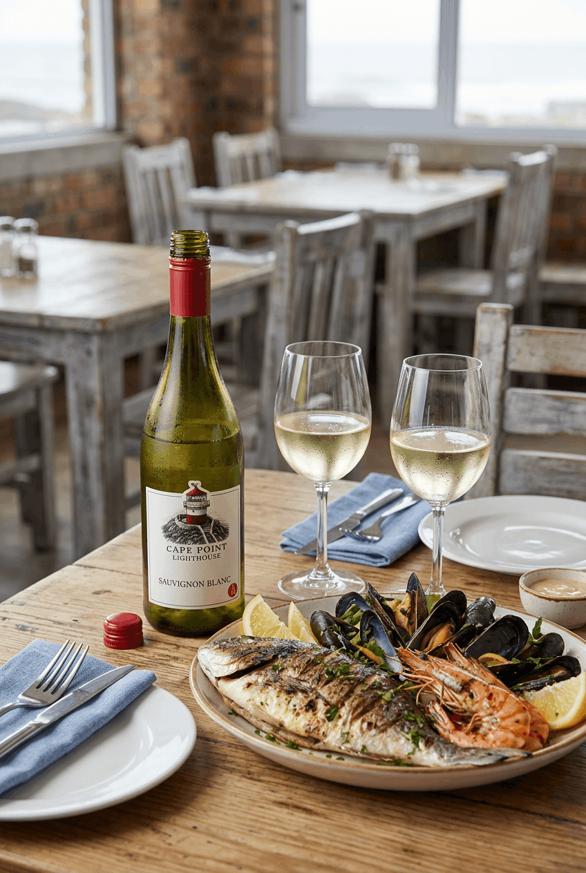 Aybrook & Mason Cape Point Lighthouse Sauvignon Blanc in action